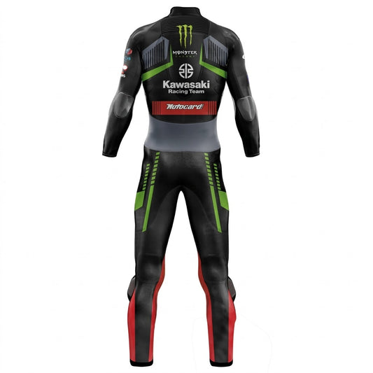 Kawasaki Tom Sykes 2018 Genuine leather Motorcycle Suit Back