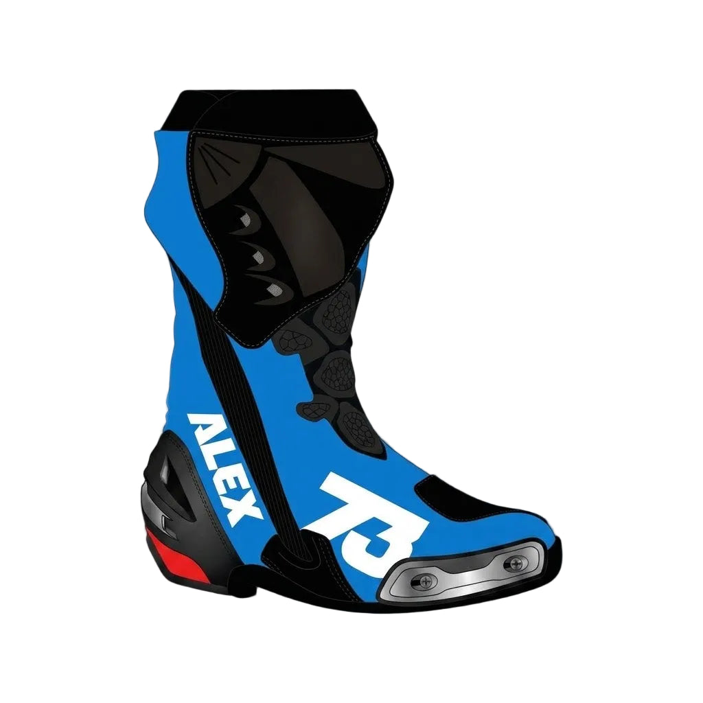 Alex Marquez 73 Blue MotoGP Racing Boots