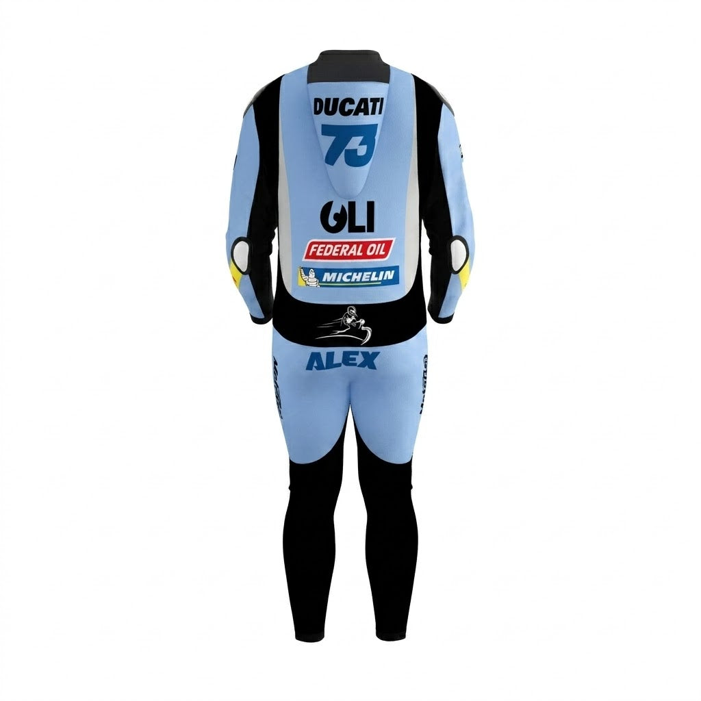 Alex Marquez Ducati Motorbike Racing Leather Suit Back