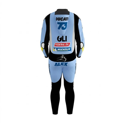Alex Marquez Ducati Motorbike Racing Leather Suit Back