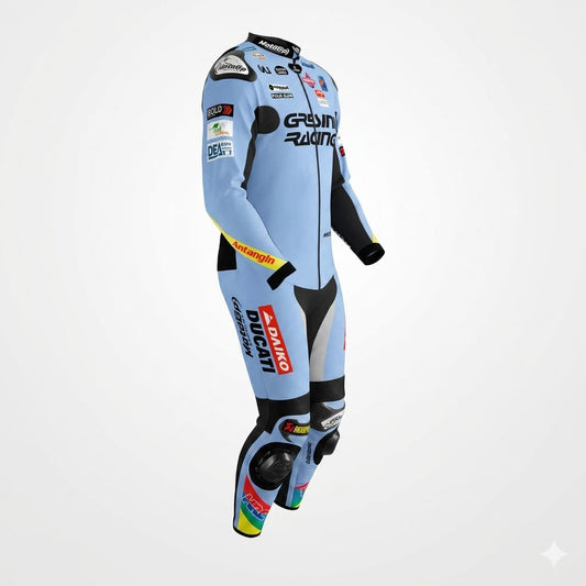 Alex Marquez Ducati Motorbike Racing Leather Suit Side