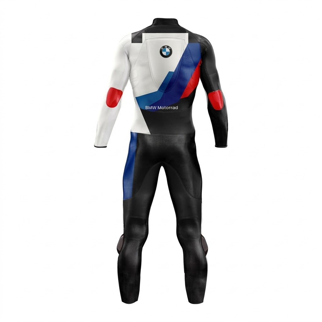 Alpino Ultra-BMW White Leather Racing Suit Back