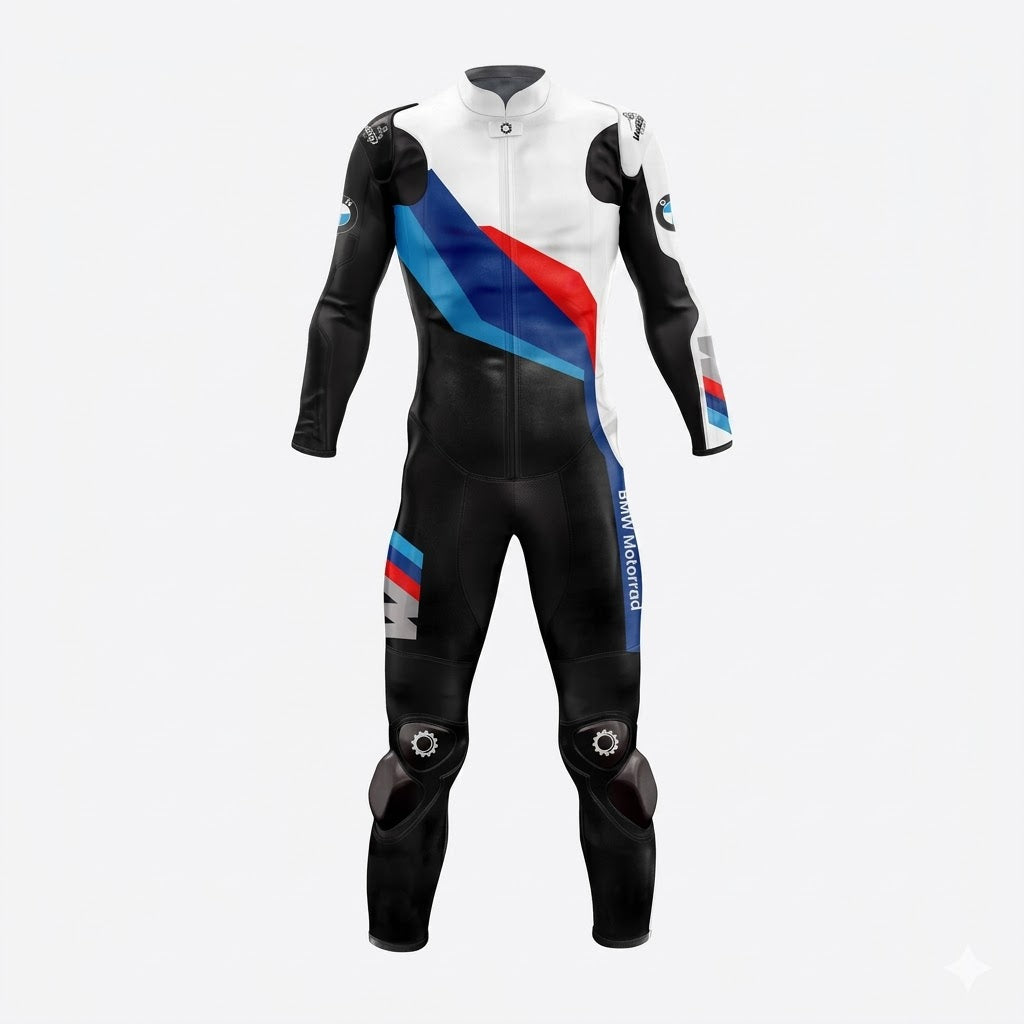 Alpino Ultra-BMW White Leather Racing Suit Front