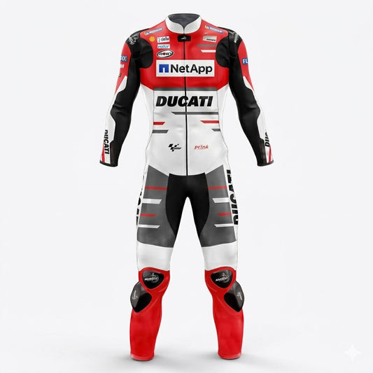 Ducati Jorge Lorenzo 2018 Genuine leather Motorcycle Suit Front