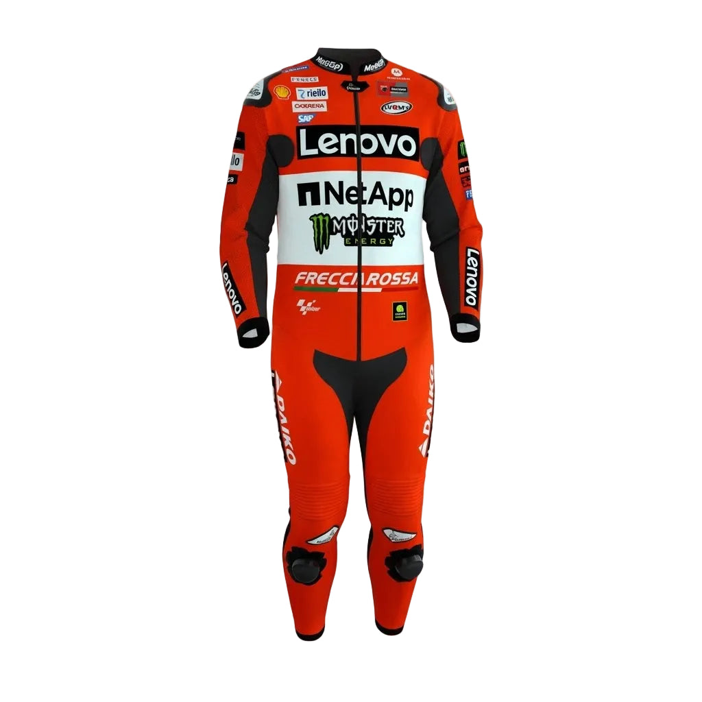 Francesco Bagnaia Ducati Lenovo Racing Leather Suit 2024 Front