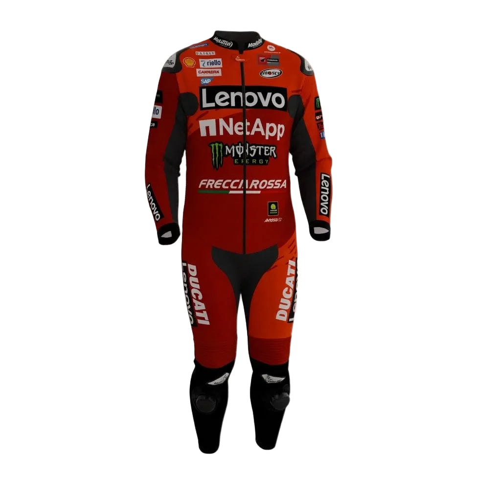 Francesco Bagnaia Lenovo Ducati MotoGP Racing Suit 2025 Front