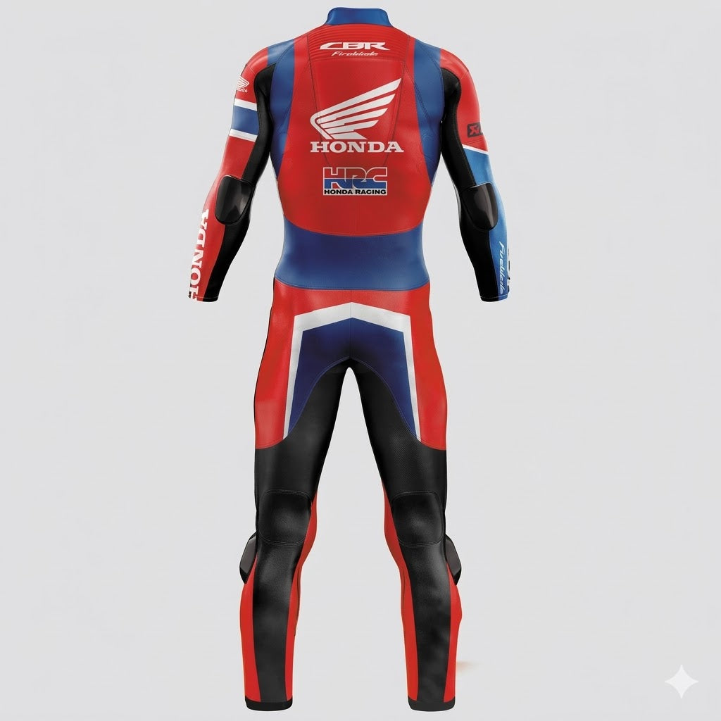 Honda Alvaro Bautista 2020 Cbr Red Motorbike Suit Back