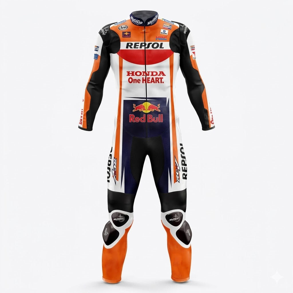 Honda Dani Pedrosa 2018 Repsol Genuine leather Motorcycle Suit Front