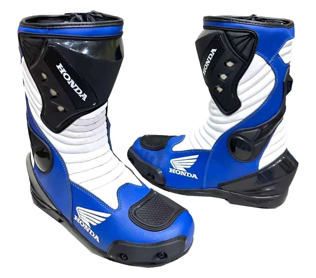 Honda Racing leather motorcycle boots .