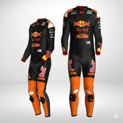 Jack Miller KTM Red Bull 2024 Moto Racing Suit – Black and Orange Front