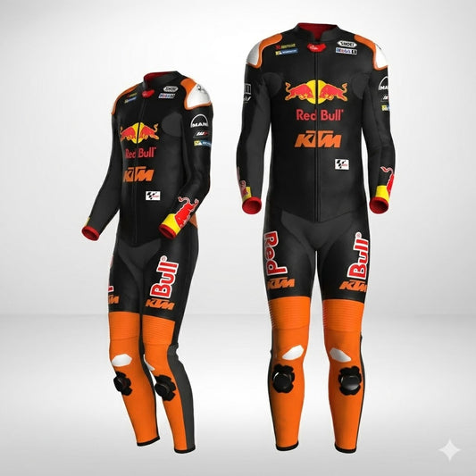 Jack Miller KTM Red Bull 2024 Moto Racing Suit – Black and Orange Front