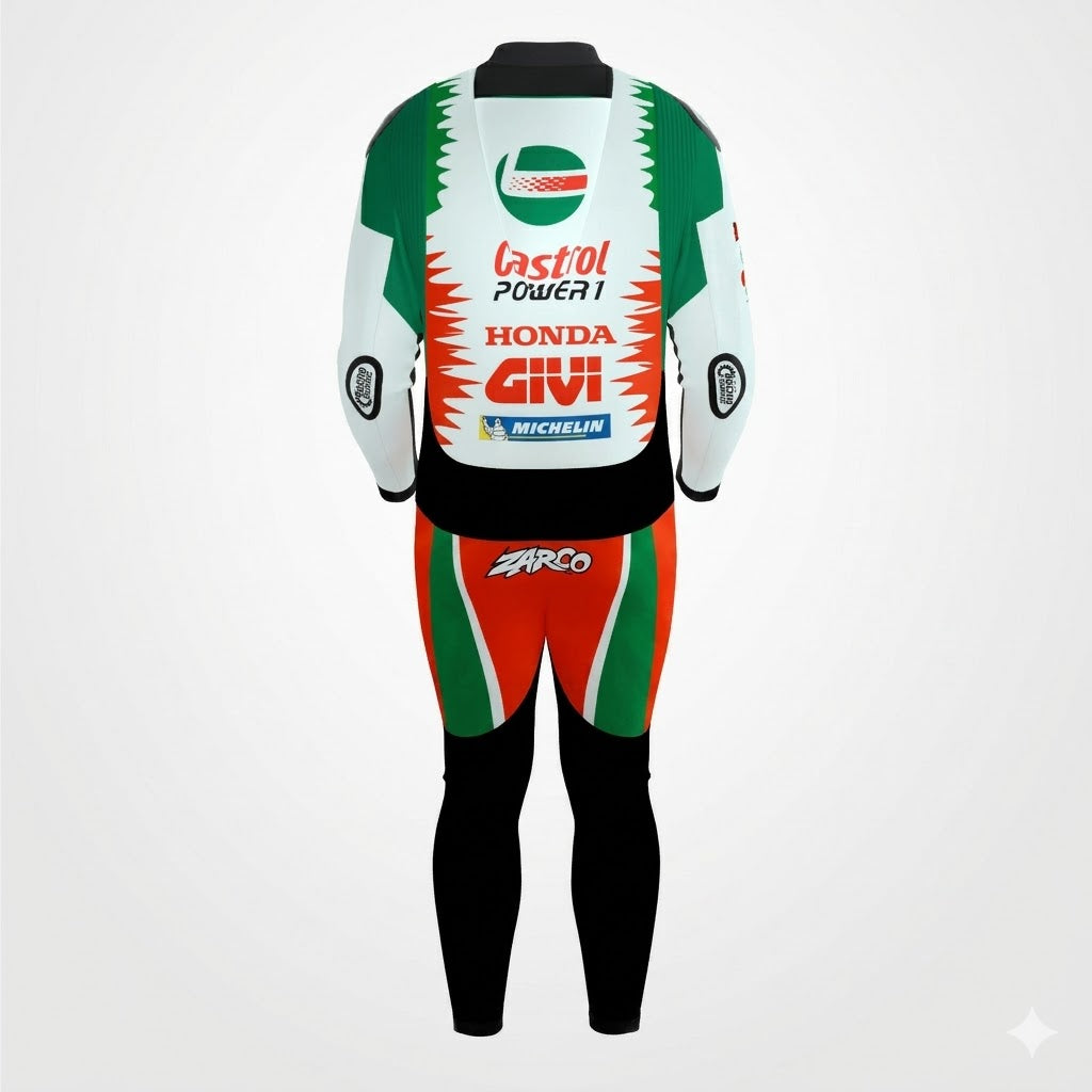 Johann Zarco Castrol Honda Motorcycle Leather Racing Suit Back