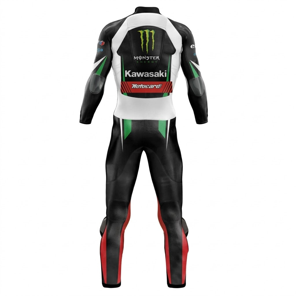 Kawasaki Tom Sykes 2017 Genuine leather Biker Suit Back