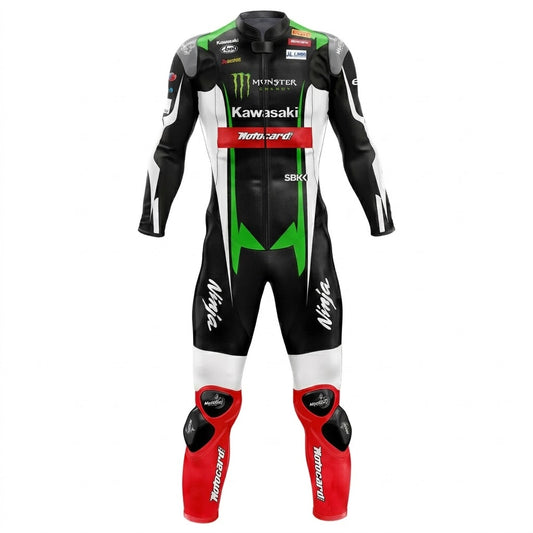 Kawasaki Tom Sykes 2017 Genuine leather Biker Suit Front