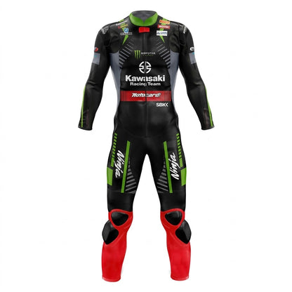 Kawasaki Tom Sykes 2018 Genuine leather Motorcycle Suit Front