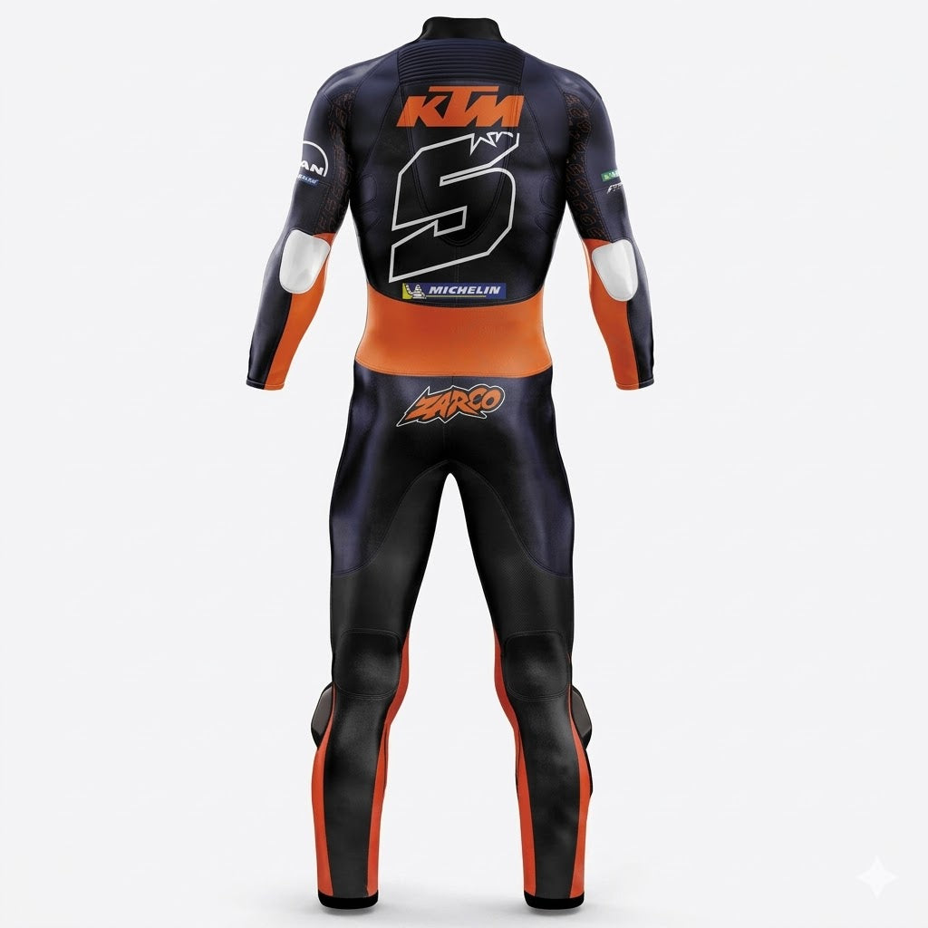 Ktm Johann Zarco 2018 Genuine leather Motorcycle Suit Back
