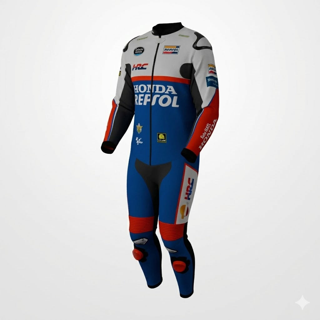 Luca Marini Honda Repsol Racing Suit – Top Grade Genuine Leather Back