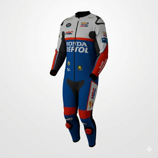 Luca Marini Honda Repsol Racing Suit – Top Grade Genuine Leather Back