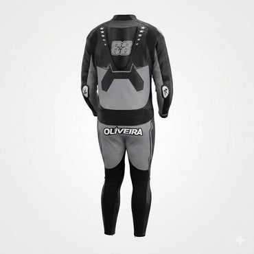 Miguel Oliveira Track Motorcycle Racing Black Leather Suit 2024 Back