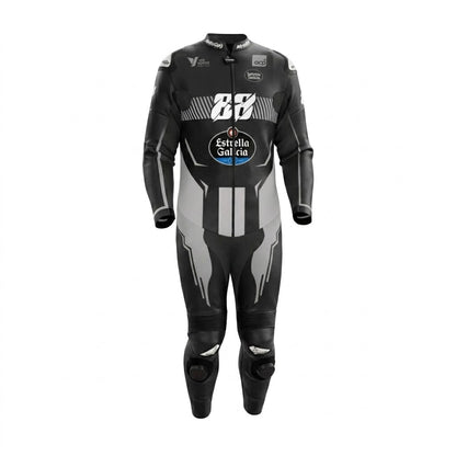 Miguel Oliveira Track Motorcycle Racing Black Leather Suit 2024 Front