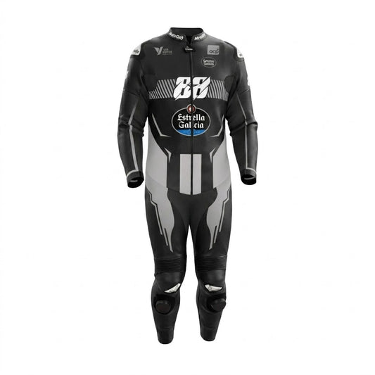 Miguel Oliveira Track Motorcycle Racing Black Leather Suit 2024 Front