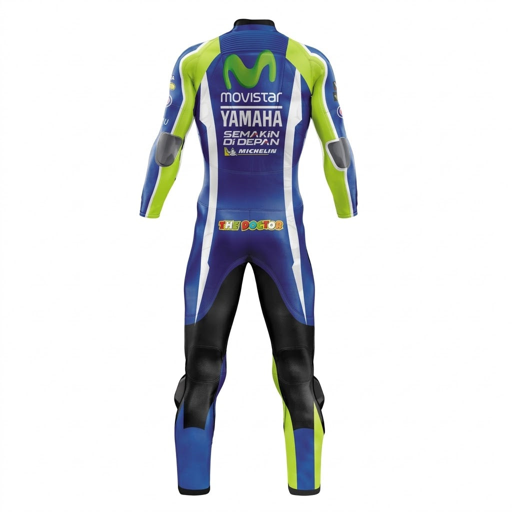 Moto GP Yamaha Valentino Rossi 2016 Real Leather Suit back