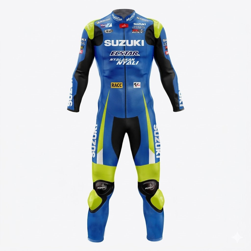 Suzuki Aleix Espargaro 2016 Gsxr Genuine leather Biker Suit Front
