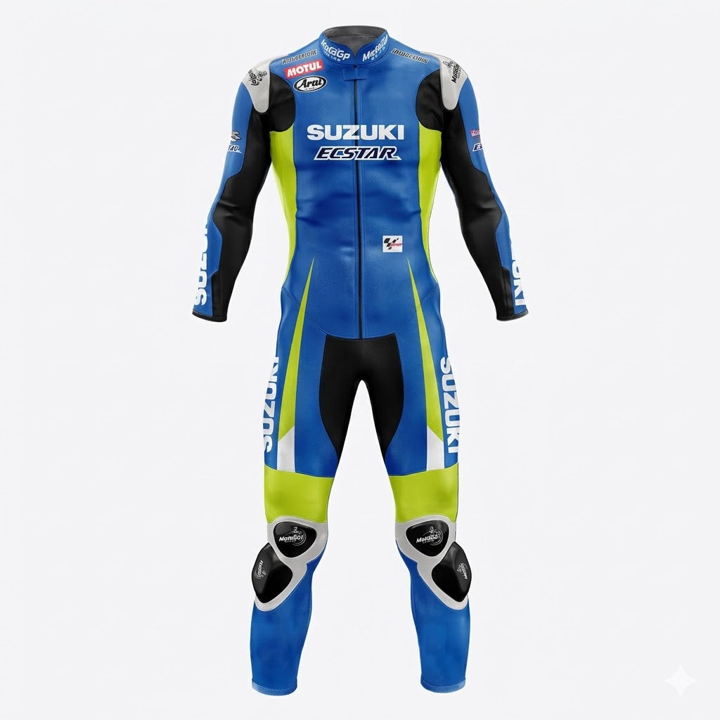 Suzuki Maverick Vinale 2015 Leather Motorcycle Suit Front
