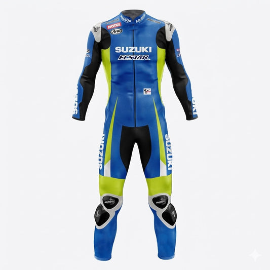 Suzuki Maverick Vinale 2015 Leather Motorcycle Suit Front