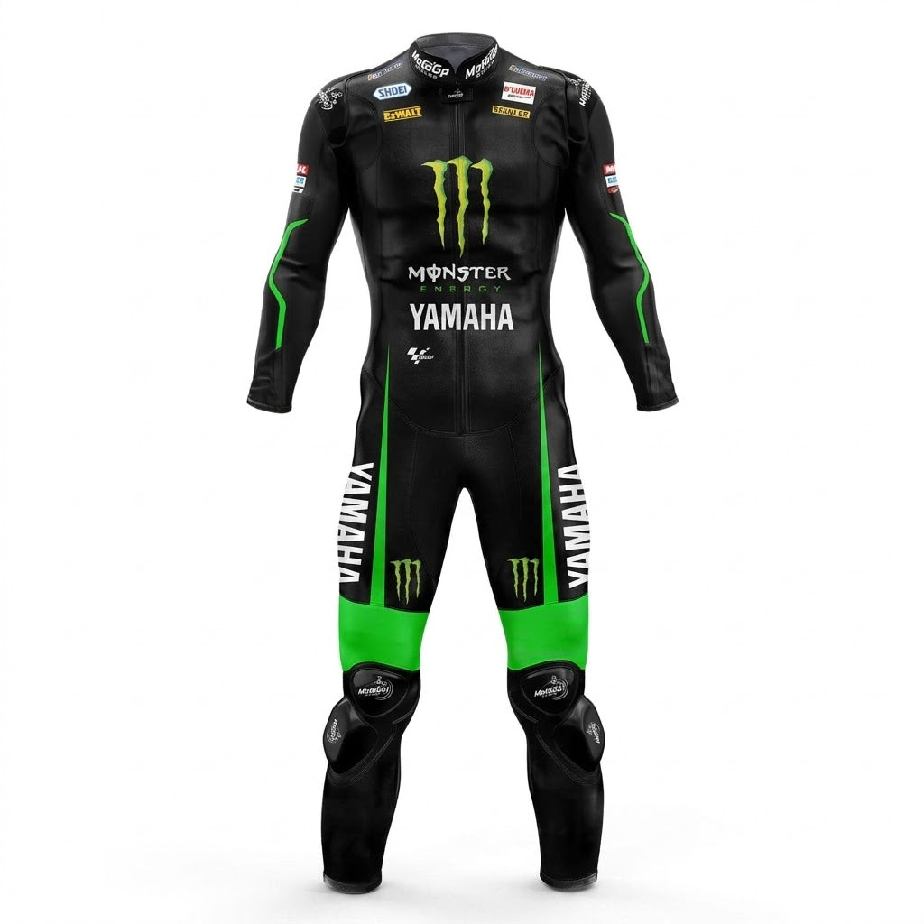 Yamaha 2015 Bradley Smith Black Leather Suit Front