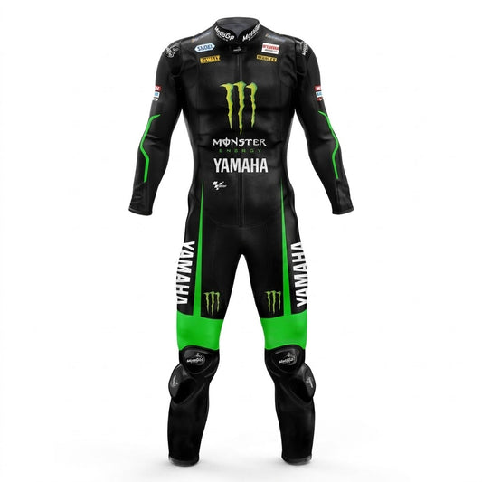 Yamaha 2015 Bradley Smith Black Leather Suit Front