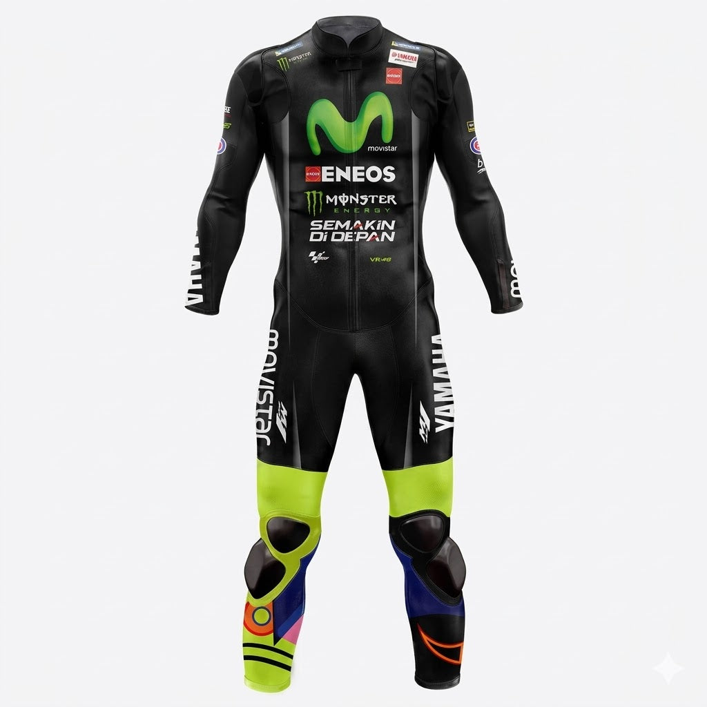 Yamaha Valentino Rossi 2017 Genuine leather Biker Suit FRONT