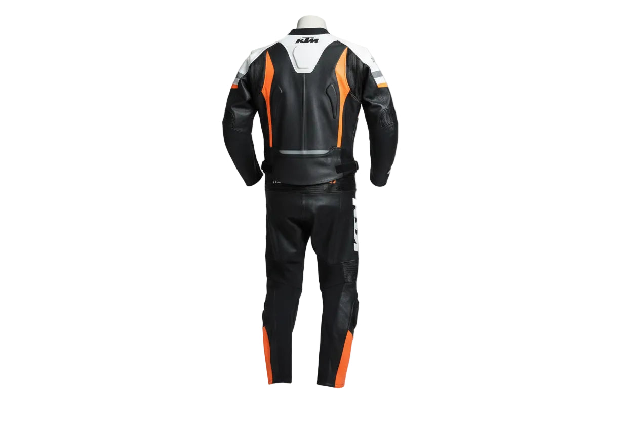 Professional KTM track gear featuring a high-performance 'Ready to Race' livery with aerodynamic accordion stretch zones.
