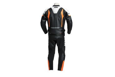 Professional KTM track gear featuring a high-performance 'Ready to Race' livery with aerodynamic accordion stretch zones.