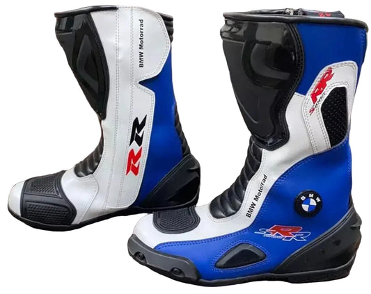 BMW Motorrad S1000RR leather motorcycle racing boots.
